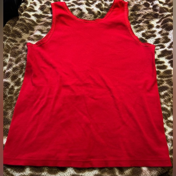 Red Tank Top with Embellishments - Picture 2 of 4